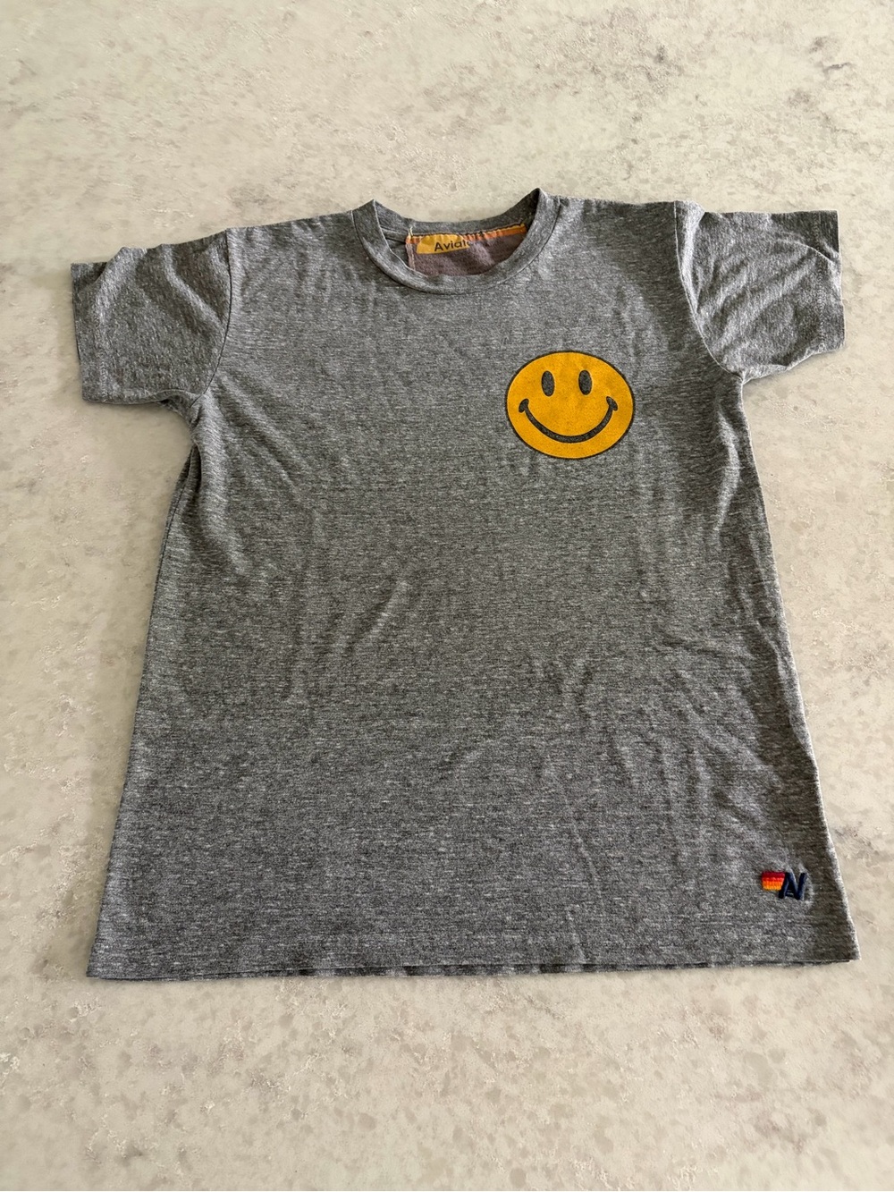Aviator Nation Smiley Face Tee - Gray / Size 14